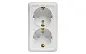 Рим Розетка 2-местная 16А с заземлением белая с защ. штор. EKF