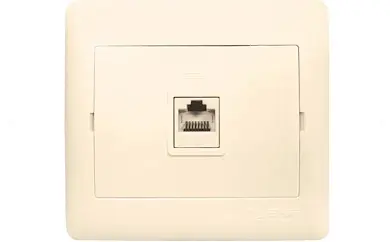 Розетка RJ-45 1-мест. 1А 120В беж. София EKF Simple