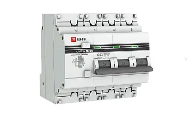 АД-32 3P+N (S) 63А (С) 100мА тип (АС) эл. 4,5кА EKF PROxima