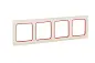 Стокгольм Рамка 4-местная белая с линией цвета красный EKF PROxima