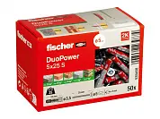Универсальный дюбель 5х25 S с шурупом Fischer (упак. 50шт) Fischer