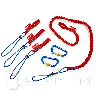 Набор для фиксации инструмента,  стропа, три адаптера, два карабина (KNIPEX)
