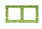 Стокгольм Рамка 2-местная белая с линией цвета зеленый EKF PROxima