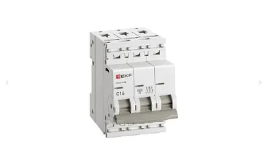 Автоматический выключатель 3P 16А (C) 6кА ВА 47-63N EKF PROxima