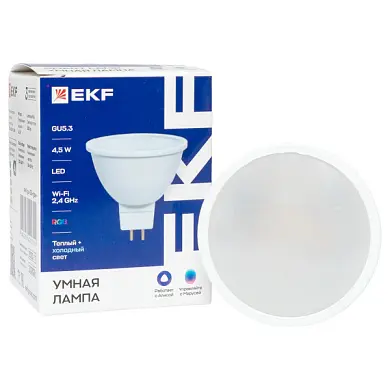 Умная лампа GX53 EKF Connect RGBW Wi-Fi