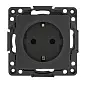 Стокгольм Механизм Розетки 1-местной с/з 16А черный с защ. штор. EKF PROxima
