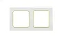 Стокгольм Рамка 2-местная белая с линией цвета зеленый EKF PROxima