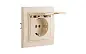 Минск Розетка 1-местная СП с/з с крышкой 16А бежевая с защ. штор. EKF