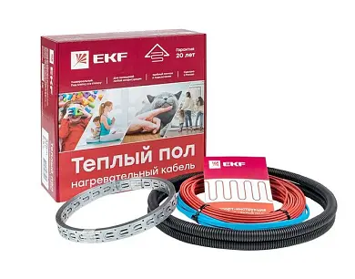 Теплый пол (нагревательный кабель) 75Вт 5 м 0,5 м2 EKF
