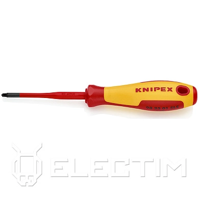 Отвёртка PlusMinus Pozidriv PZ/S 1 Slim VDE 1000V, длина стержня 80 мм, L-187 мм (KNIPEX)