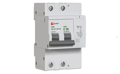 Дифференциальный автомат АД-2 S 50А/300мА (хар. C, AC, электронный) 6кА EKF PROxima