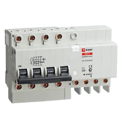 Дифференциальный автомат АД-4S 63А/100мА (характеристика C, тип AC) 4,5кА EKF