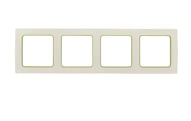 Стокгольм Рамка 4-местная белая с линией цвета зеленый EKF PROxima