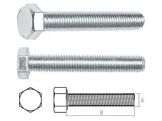 Болт М8х80 мм шестигр., цинк, кл.пр. 8.8, DIN 933 (2 шт в зип-локе) STARFIX, арт.SMZ2-72647-2