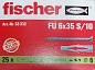 Универсальный дюбель для пустотелых материалов FU 6х35 с саморезом (25 штук) Fischer