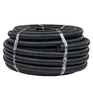 Труба гофр. ПНД с протяжкой d63 мм (15 м) черная EKF-Plast