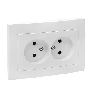 Валенсия розетка 2-местная б/з 10А белая с защ. штор. EKF PROxima
