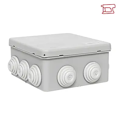 Коробка распределительная КМР-030-014 с крышкой (100х100х50), 10 мембр. вводов IP55 EKF