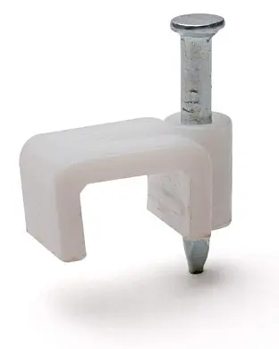 Скобы пластиковые с гвоздем для плоских проводов СПП (Fortisflex)