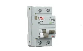 Дифференциальный автомат DVA-10 1P+N 10А (D) 300мА (AC) 10кА EKF AVERES