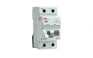 Дифференциальный автомат DVA-6 1P+N 20А (B) 100мА (AC) 6кА EKF AVERES