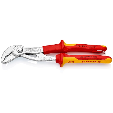 Клещи переставные COBRA® с фиксатором, VDE 1000V, 50 мм (2"), под ключ 46 мм, L-250 мм,  Cr-V, хром., 2-комп. рукоятки, T (KNIPEX)