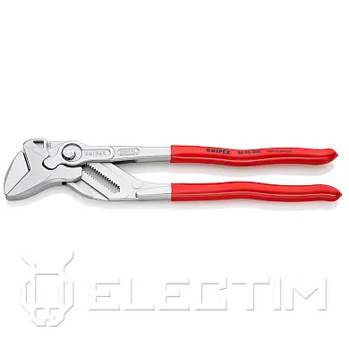 Клещи переставные - гаечный ключ, 60 мм (2 3/8"), L-300 мм, Cr-V, хром., обливные рукоятки (KNIPEX)