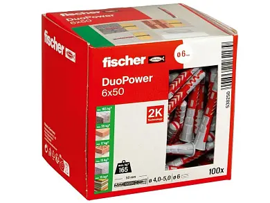 Универсальный дюбель DUOPOWER 6х50 (упак. 100шт) Fischer