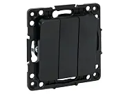 Стокгольм Механизм Выключателя 3-кл. 10А черный EKF PROxima