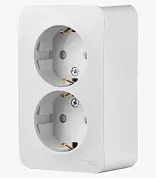 BLANCA О/У РОЗЕТКА двойная с заземл. без шт. ИЗОЛ.ПЛ.,16А, 250В, БЕЛЫЙ