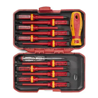 Диэлектрическая отвертка VDE со сменными битами НИО-4412,серия «ПРОФИ»