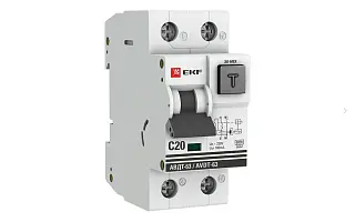 Диф. автомат 20А 100мА х-ка C эл-мех тип A 6кА АВДТ-63 EKF PROxima