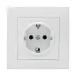 Валенсия розетка 1-местная с/з 16А белая с защ. штор. EKF PROxima