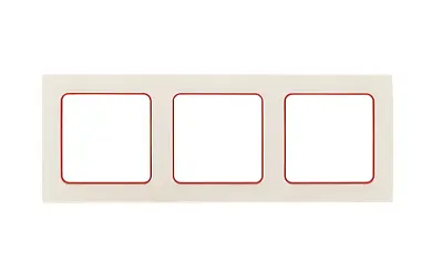 Стокгольм Рамка 3-местная белая с линией цвета красный EKF PROxima