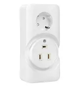 Розетка двойная (РШ/евро) 32А/16A 250В 2P+PE бел. EKF