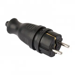 Вилка прямая каучуковая 230В 2P+PE 16A IP44 EKF PRO