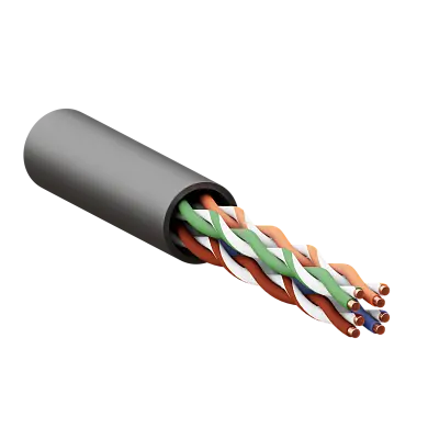 Кабель витая пара TERACOM Cat.5E U/UTP 4 пары solid внешний оболочка LDPE цвет черный (упак. 305м)