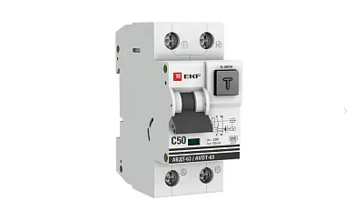 Дифференциальный автомат АВДТ-63 50А/100мА (характеристика C, эл-мех, тип АС) 6кА EKF PROxima