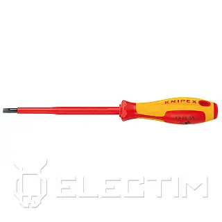 Отвертка SL2.5x0.4 шлицевая VDE 1000V, длина стержня 75 мм, L-177 мм (KNIPEX)