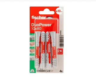 Универсальный дюбель DUOPOWER 10х80 (упак. 4шт) Fischer