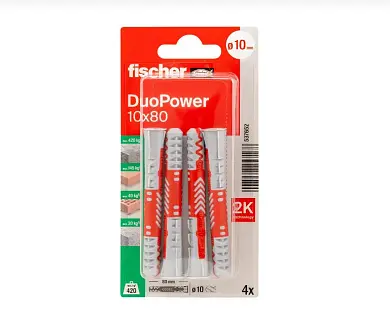 Универсальный дюбель DUOPOWER 10х80 (упак. 4шт) Fischer