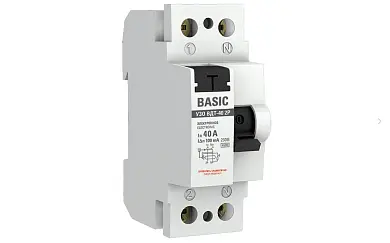 Устройство защитного отключения УЗО ВДТ-40 2P 40А/100мА (электронное)  Basic