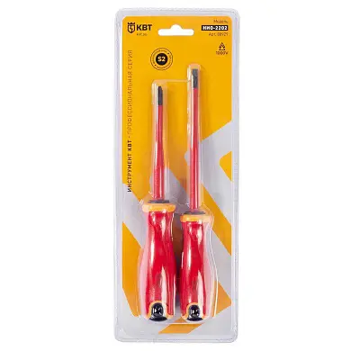 Набор диэлектрических отверток НИО-2202 slim VDE, с профилем SL, PH, 2 шт