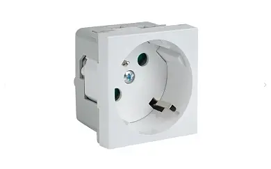 Розетка 45х45 PRO с заземлением, 45 градусов, белая EKF