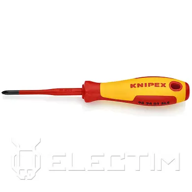 Отвёртка PlusMinus PH/S 1 Slim VDE 1000V, длина стержня 80 мм, L-187 мм (KNIPEX)