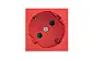 Розетка 45х45 PRO с заземлением, 45 градусов, красная EKF