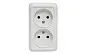 Рим Розетка 2-местная 10А без заземления керам. белая EKF PROxima