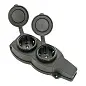 Роз. (колодка) двухмест. с защит. крышками каучуковая 230В 2P+PE 16A IP44 EKF PRO