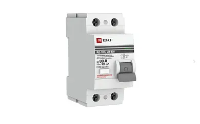 Устройство защитного отключения селективное 2P 80А/300мА (электромеханическое) EKF PROxima