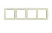 Стокгольм Рамка 4-местная белая с линией цвета зеленый EKF PROxima